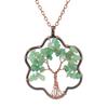 Vintage Winding Tree Root Sunflower Tree Of Life Necklace Gravel Crystal Pendant Necklace N69