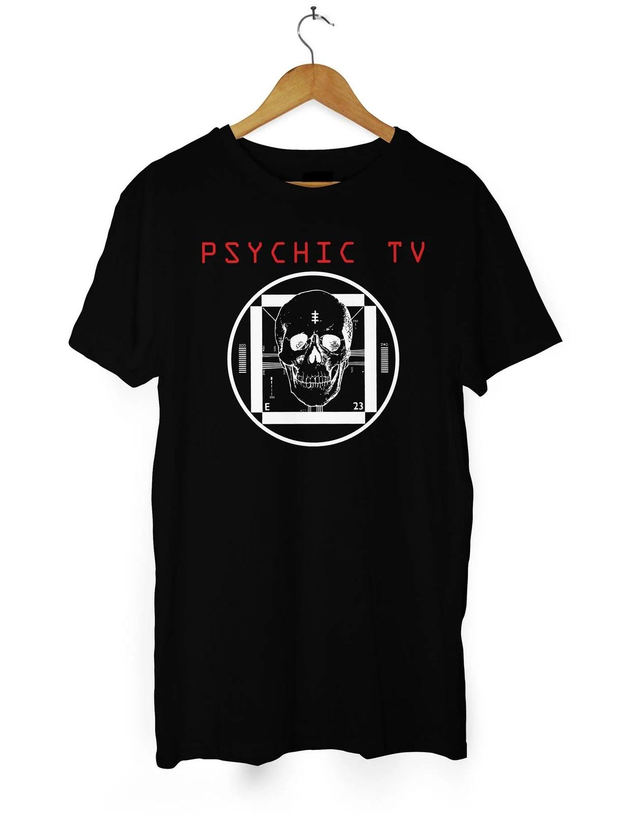 Psychic TV Skull Logo T Shirt - Industrial Music Throbbing Gristle XL