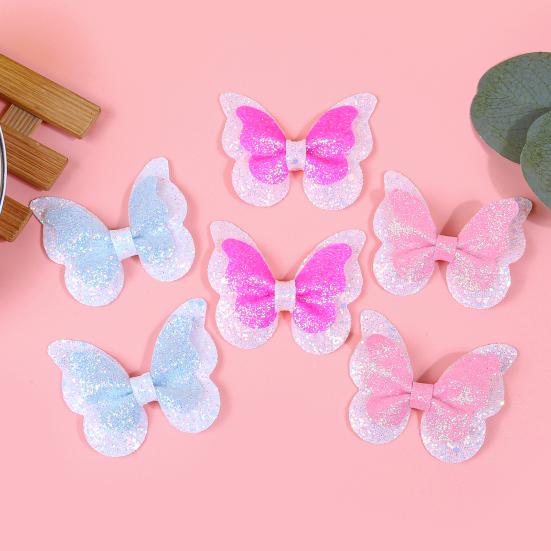 Girl Hairpin Three-Dimensional Butterfly Shape Glitter Sequins Decor Hair Clip Damage-Free Side Bangs Party Hair Accessory