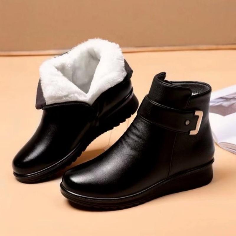 

Мама бархатные осенне-зимние нескользящие теплые пожилые короткие ботинки для женщин среднего и пожилого возраста, обувь для мамы, хлопковая обувь, кожаная обувь, зимние с 42