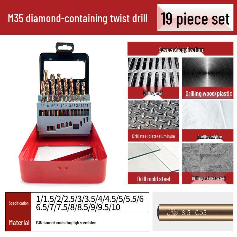 Tiangong M35 High-Cobalt Twist Drill Bit (32mm) for Stainless Steel & Hardened Metal Electric Drilling