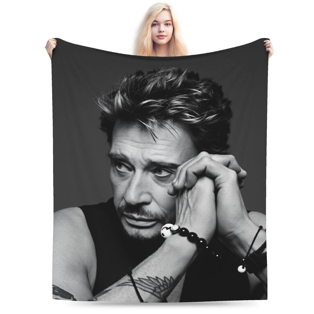 French Singer Johnny Hallyday Rock Star Blanket Quality Warm Soft  Throw Blanket Spring Boy Girl Couch Chair Bedspread