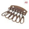 1PC Anti-fall Key Holders 6 Hooks Metal Rivet Wallet Key Clasp Clip Practical Small Keyring for Birthday Gifts