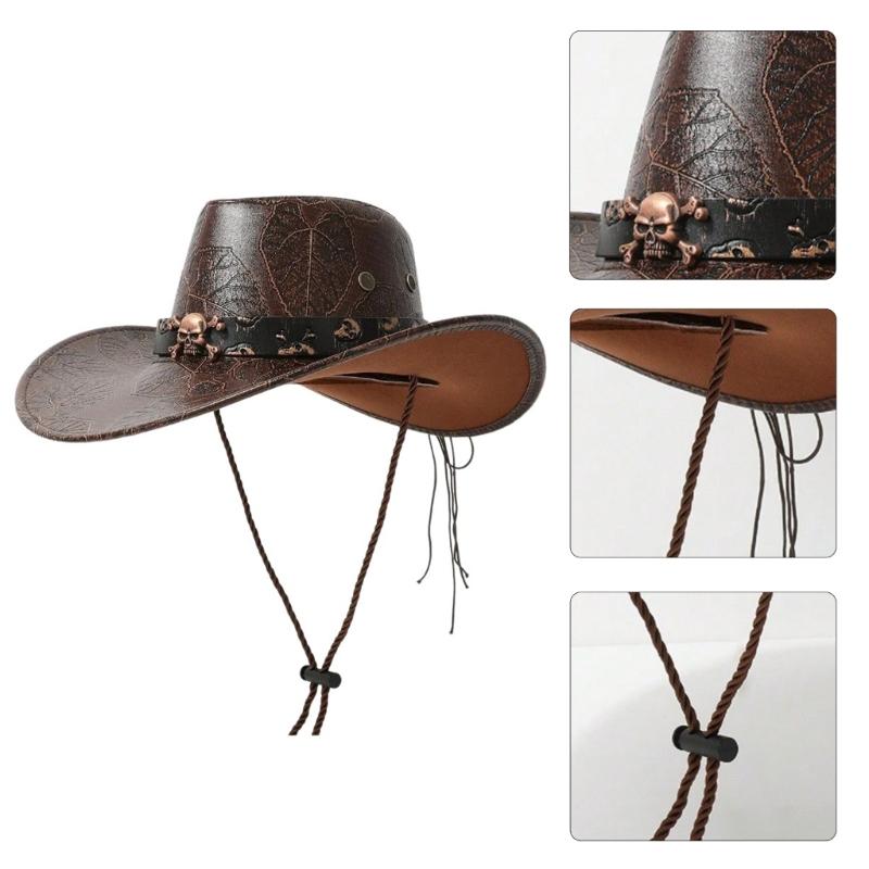 Classical  Cowboy Hat for Travel Wide Brimmed Hat Western Cowboy Hats for Boy Men Adults Cowboy Hats