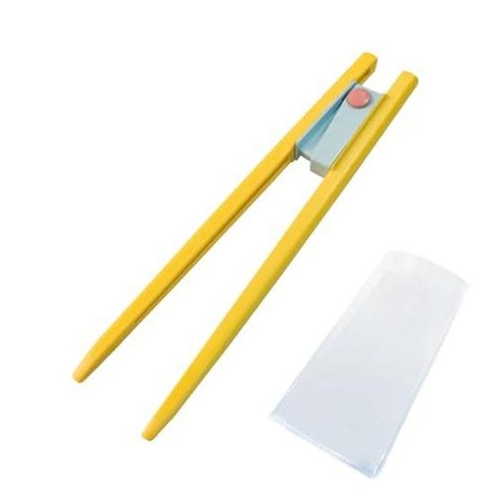 Hashi Zou-kun Snack Chopsticks Children 15cm Suitable Ages 2-9 that teach how hold Made Japan Dishwasher Safe Ambidextrous Tip Covers Included