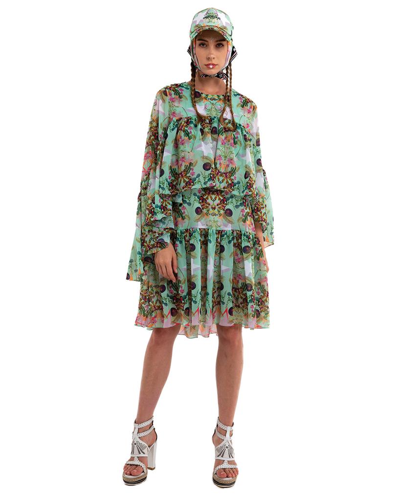 GREEDILOUS Mint Chandelier Ruffle Dress