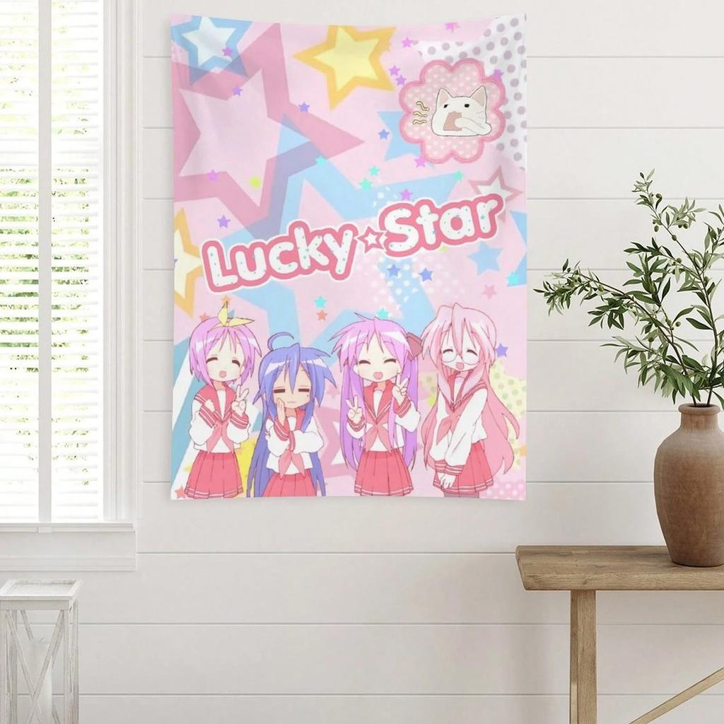 Glücksstern Süßes Cartoon Wandteppich, Kawaii Anime Poster Fahne, Wanddekoration Für Teenager Mädchen Jungen, Wohnzimmer Schlafzimmer Studentenwohnheim