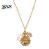 Unique Faux Opal Pendant 12 Constellations Necklace Moon Charm Constellation