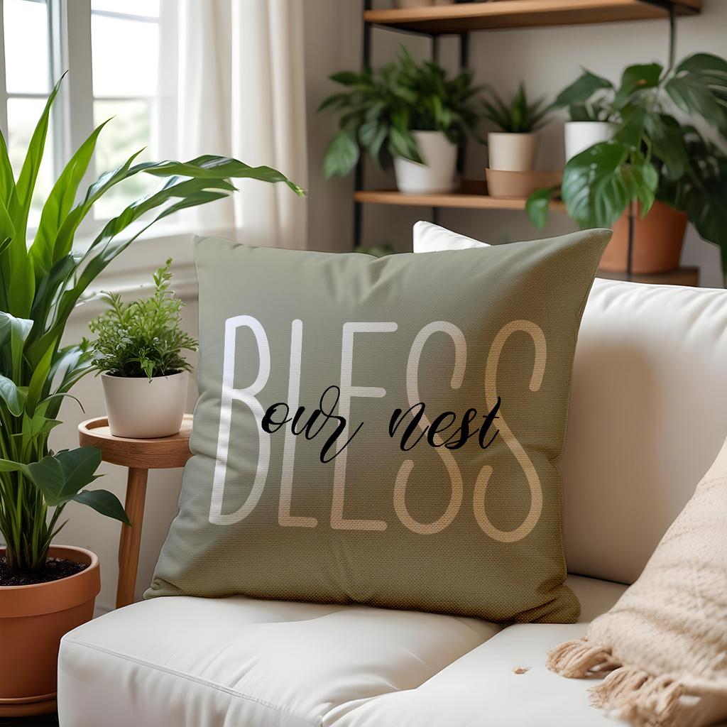 Spring Sofa Pillow Living Room Ornaments Spring Daisy Letter Print Pillow Simple and Versatile Automobile