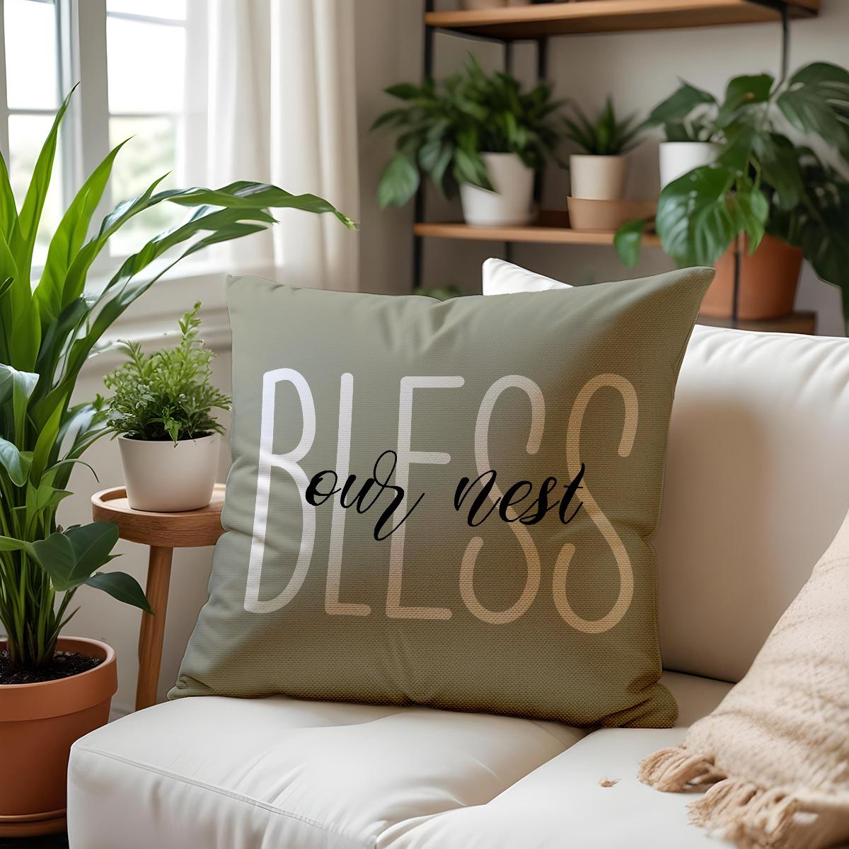 

Весенняя диванная подушка Украшения для гостиной Подушка с принтом весенних маргариток и букв Простая и универсальная Автомобиль 45 * 45Cm