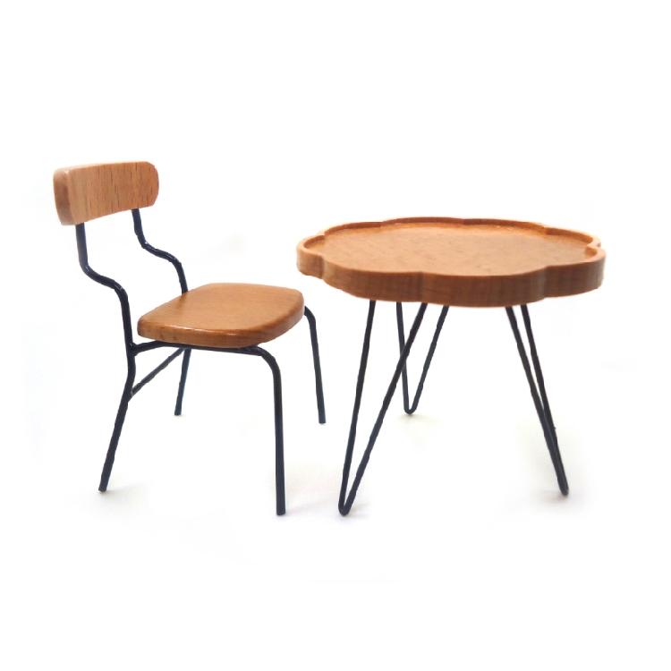 Simulation Leisure Table Chair Set Kids Pretend Play Accessories Furniture For 1/12 Doll House Scene Setting Decoration