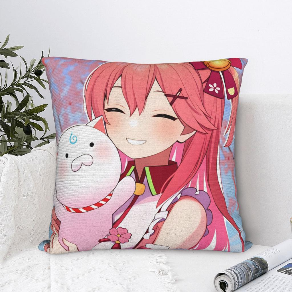 Hot Girl Kawaii Sakura Miko Pillowcases Funny Pillow Case For Sofa Bedroom Home Decor Soft Pillow Cover
