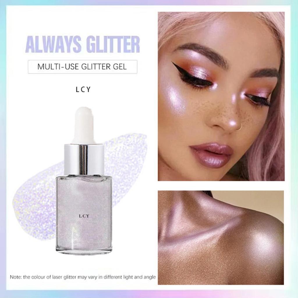 Body Shiny Oil Moisturizing Long Lasting Body Luminizer Face Brightening Liquid Shiny Body Glow Body Glitter Oil Highlighter Summer Glowing 30ml