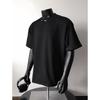 American heavy cotton short-sleeved T-shirt men's summer loose three-dimensional tailoring trendy brand design sense steel label crew neck top
