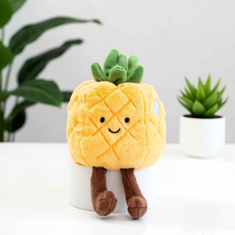 Schattige Ananas Drakenfruit Pluche Speelgoed Mooie Citroen Perzik Pitaya Pompoen Knuffel Zacht Appel Kaki Watermeloen Wortel Pop 15-20cm