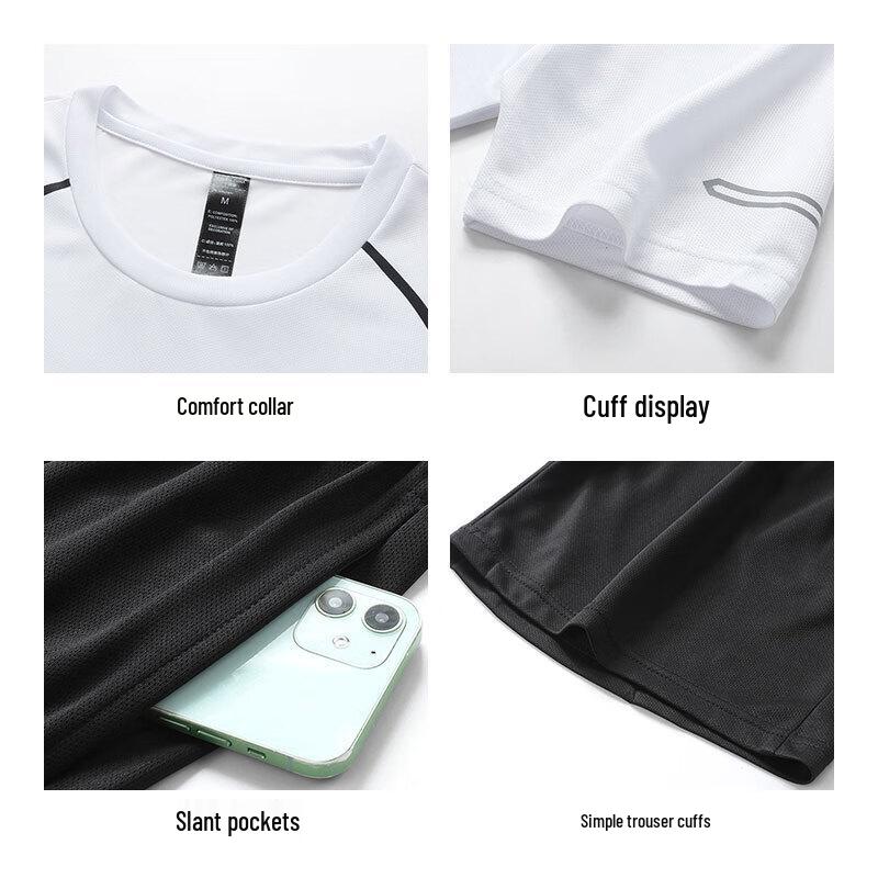 ROMON Men's Summer Quick-Dry T-Shirt & Shorts Set
