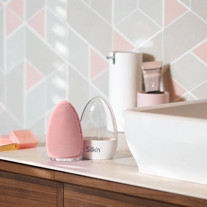 Brosse Nettoyante Pour Le Visage Silk'n BRIGHT Rose - Rechargeable - Hypoallergénique