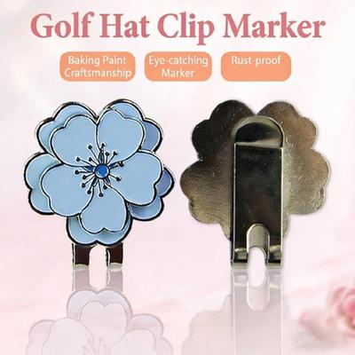 Fashionable Floral Golf Ball Marker Magnetic Hat Clip Zinc Alloy Accessory for Golfers Unique Ball Marking Solution