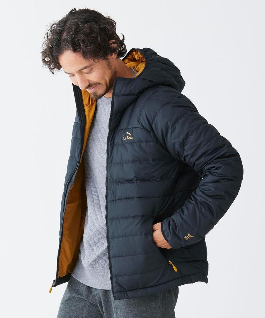 LL Bean Beans Down Hooded US Size Dark Marine 1000102330 Men's Jacket, Fit, Regular, Small, Blue,