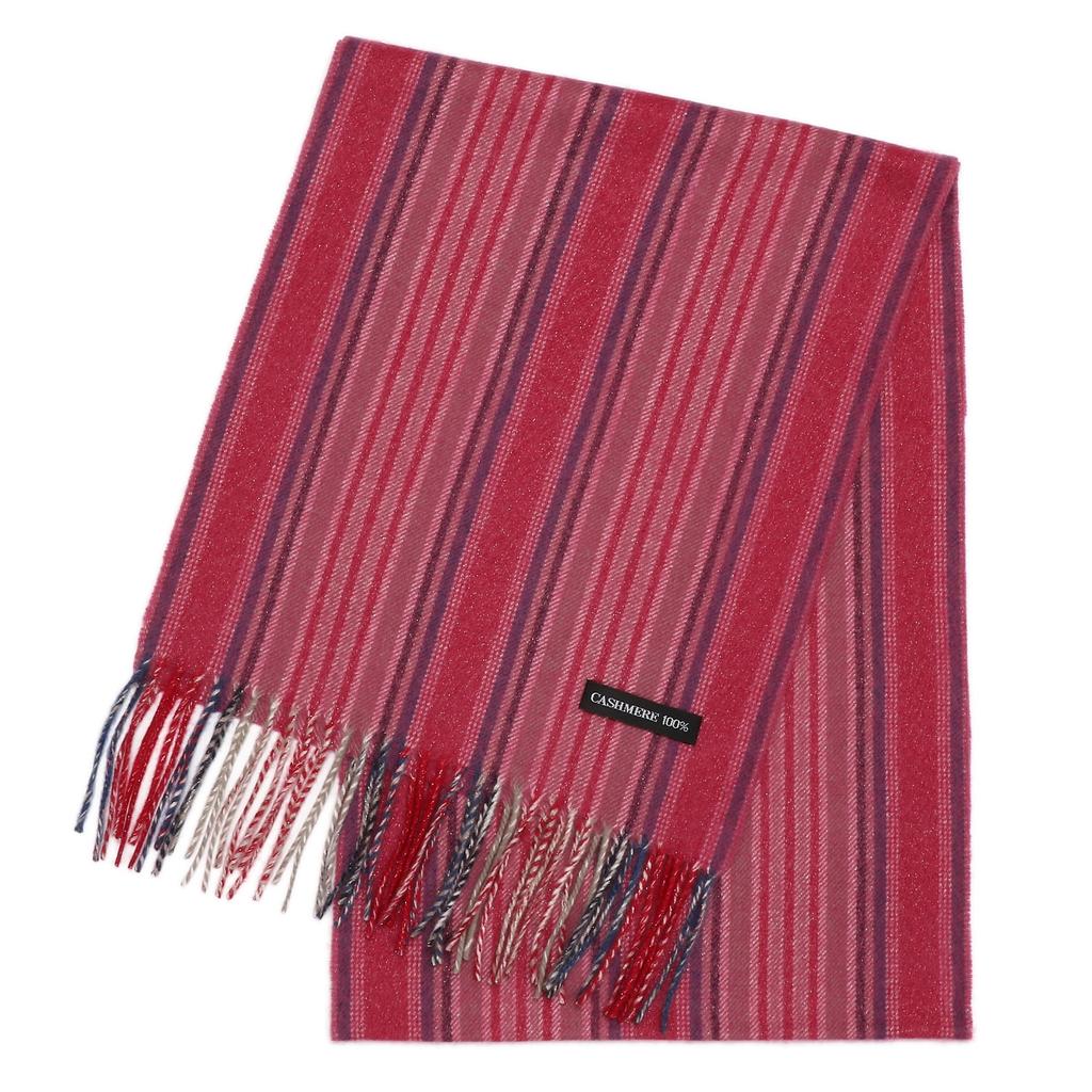 Outlet Cashmere Stripe Scarf Cashmere Stole Outlet Gift [Buyer] 100% Lamé [Women's & Men's] 23S-FKK01,02TX (0101 Wine)