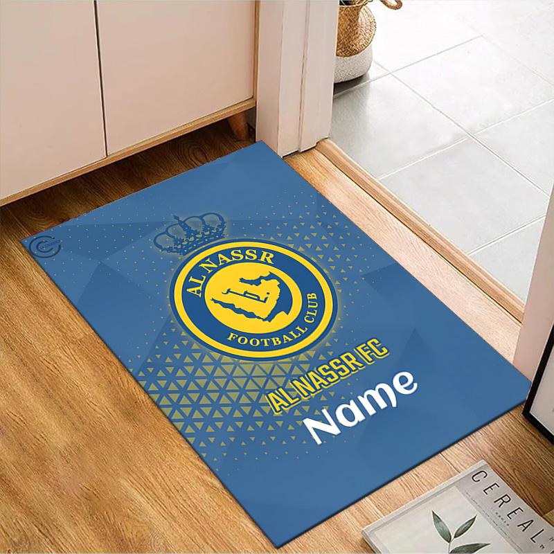 Custom Name Nassr FC Crest Rug Game Carpet, Floor Mat for Bedroom Living Room Entryway Rug, Home Decor Idea Gift for Christmas birthday