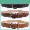 Street Fashion Pu Belt With Rivets And Alloy Buckle For Unisex Daily Wear