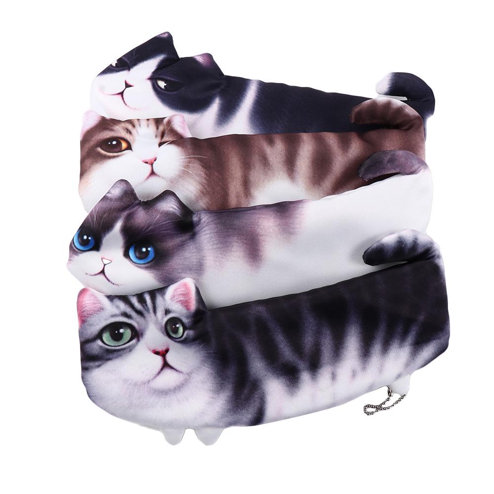 Pencil Box School Supplies Stationery Storage Organizer Simulation Cartoon Cat Pen Bag Pencil Case