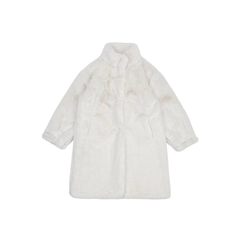 2024 New Girls’ Winter Clothes Thickened Faux Mink Coat Copy Fur Coat Woolen Jacket