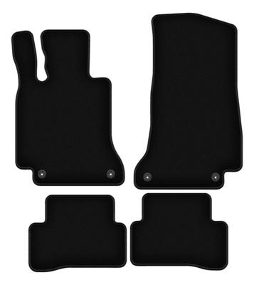 BASIC Black Velour Floor Mats For: Mercedes C W205 with Footrest Station Wagon, Sedan (2015-)