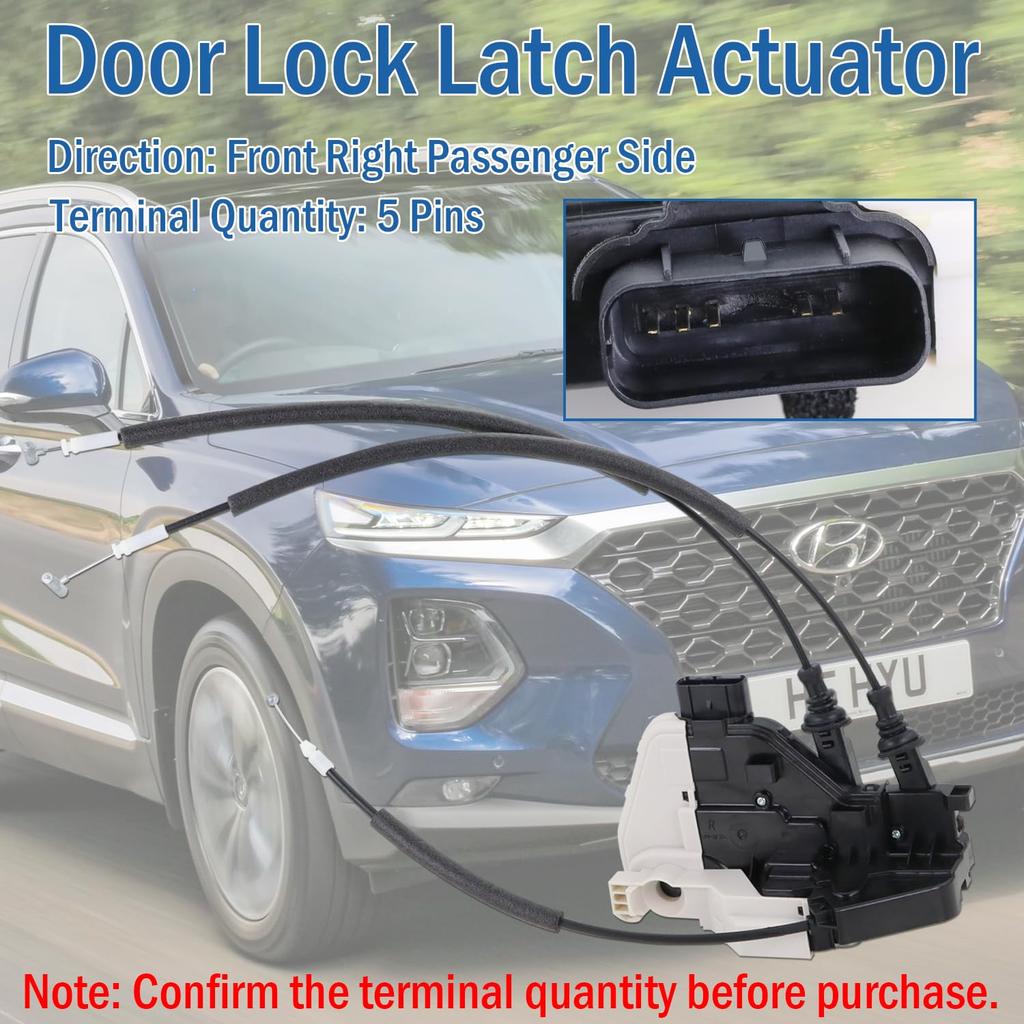 Front Right Passenger Side Door Lock Actuator 81320-2W010, Door Latch Compatible With Hyundai Santa Fe XL 2013-, Hyundai Santa Fe Sport 2013-2018,