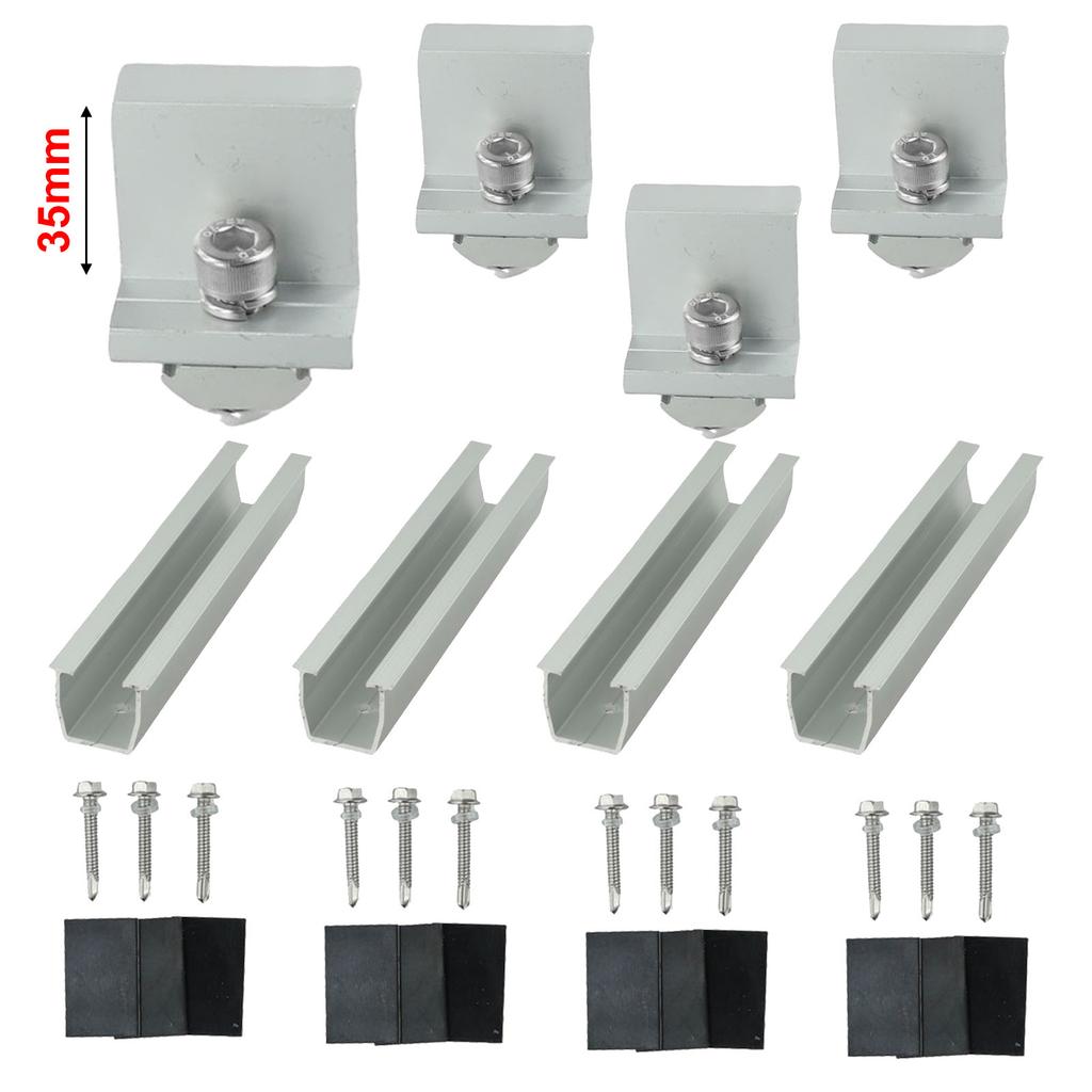 Efficient Solar Panel Module Mounting System, Trapezoidal Roof Mount With Strong Load Distribution And Easy Installation