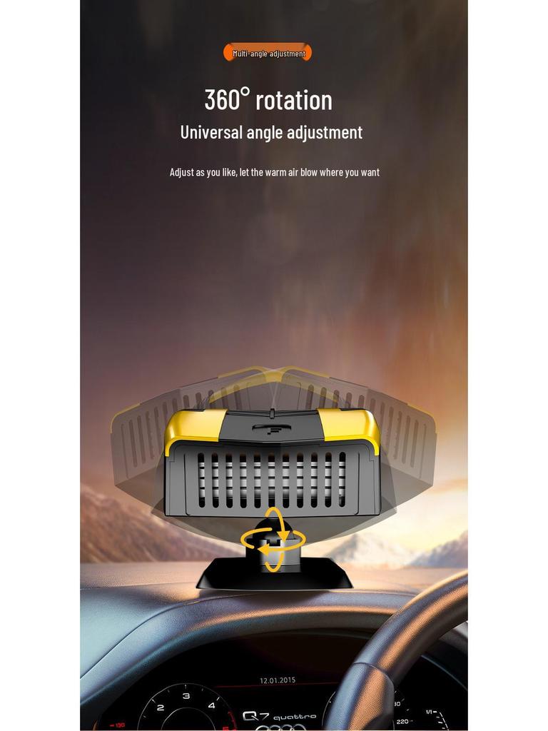 12V Car Heater & Defogger with Hot/Cold Settings for Defrosting Snow