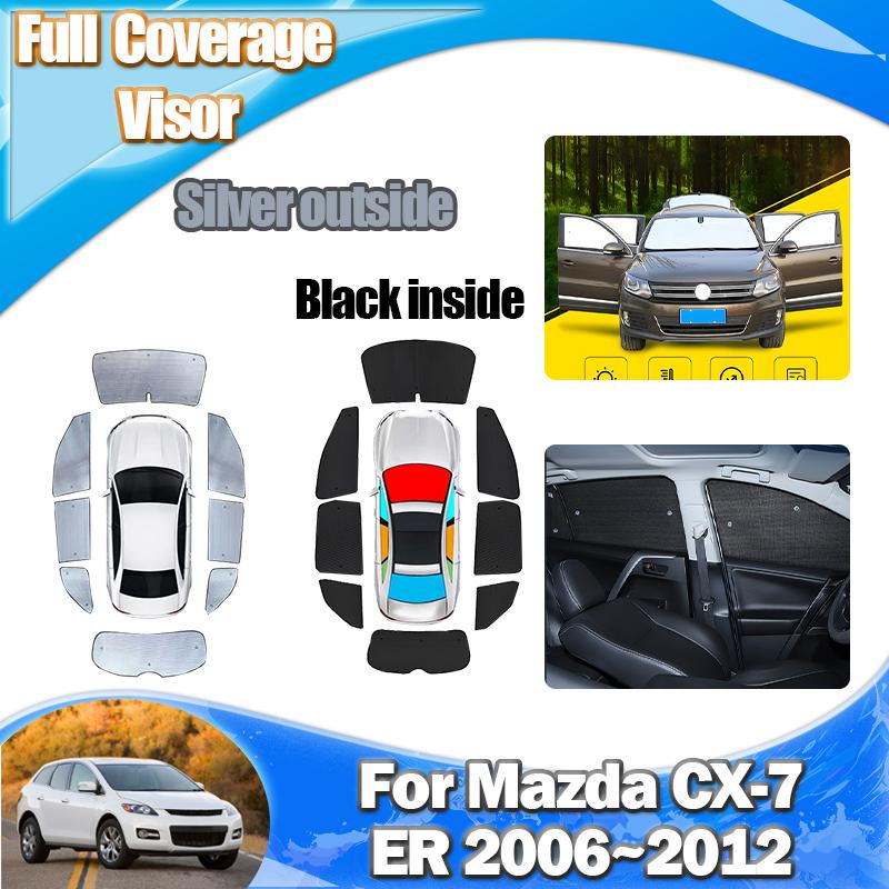 For Mazda CX-7 Accessories ER 2006~2012 Car Window Sunshades Light Blocking Curta Sunshade Covers Sunscreen Heat Accessories