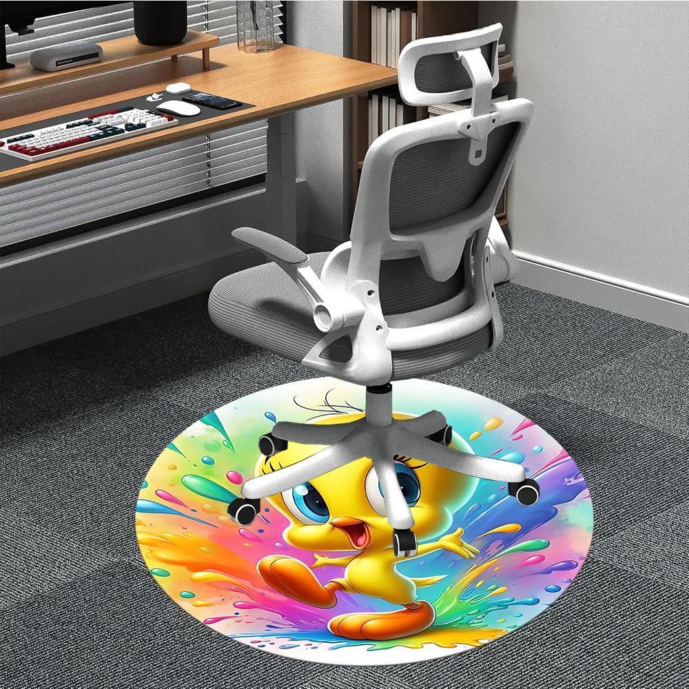 

1pc Tweety Bird Chair Carpet for Office Non-Slip, Indoor Non-Slip Washable Carpet, Non-Shedding Mat For Office yy251030043 80cm by 80cm