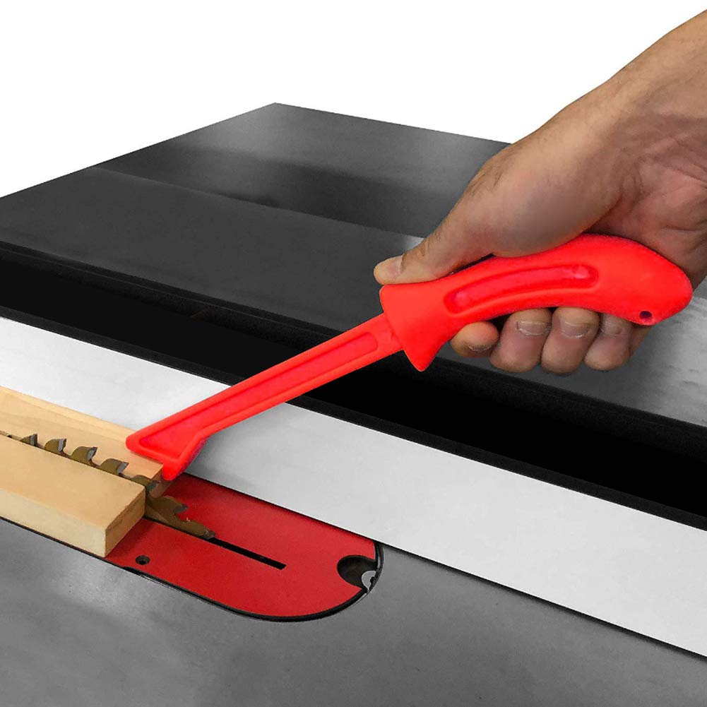 Tischsägen-Sicherheit Kunststoff Holzbearbeitung Schutz Handsäge Schiebestock Werkzeug für Schreiner und anderes Handwerkzeug Zubehör, 4-teilig (rot)