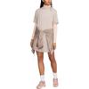 Nike Short Sleeved Dresses Women's Taupe Crew Neck Moderate Mid Length DV7882-272