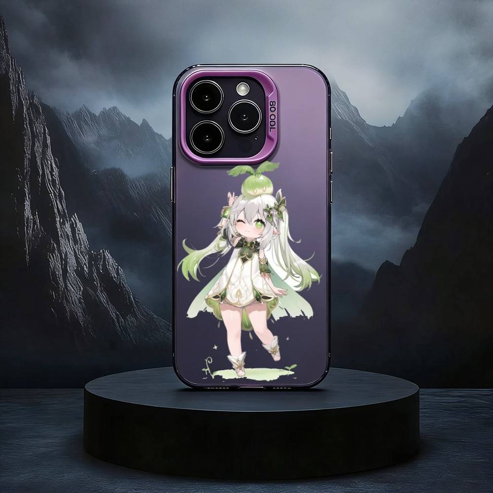 N-Nahida Genshin Impact Black Candy silver phone case Phone Case For iPhone17,16,15,14,13,12,11 Plus,Pro Max