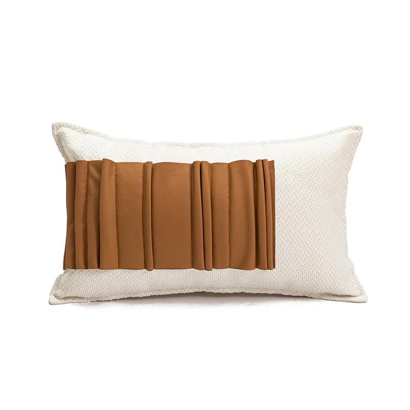 Modern Simple Fabric Sofa Backrest Pillow Soft Decoration Designer Model Room Bedroom Bedside Cushion Cover Pillow Cover