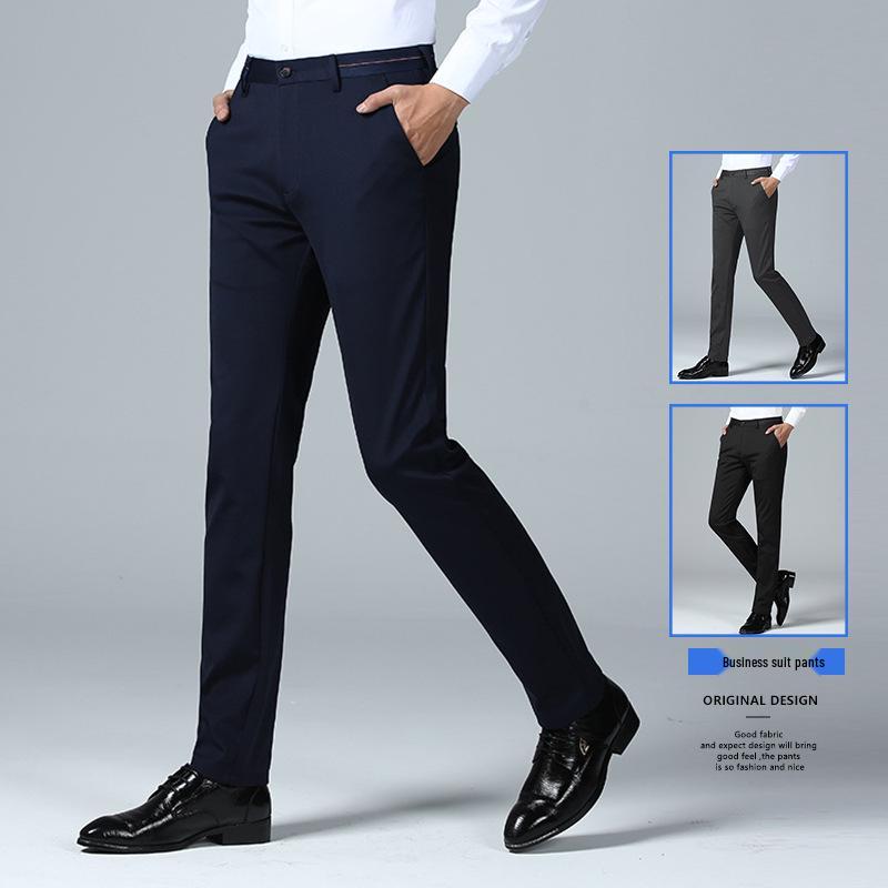 

Men s Slim Fit Business Casual Stretch Pants - Versatile, Straight Leg, Fleece-Lined, Thickened for All Seasons 34