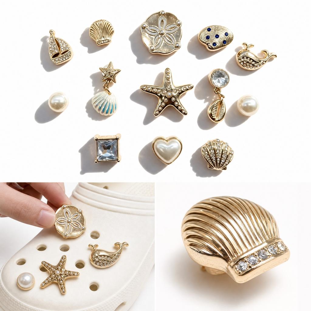 Gouden Schoen met Bloemig en Thema, Ketting Inbegrepen, voor en / Decoratie, Dames Schoen Accessoires