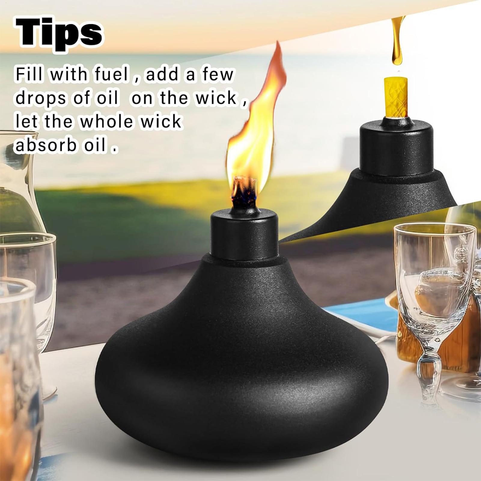 Refillable Torch Canister Tabletop Lantern Metal Torch Citronella Torches Decorative Tabletop Lantern Metal Table Top Torch