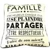 Les Trésors De Lily [P8900] - Designer Cushion 'Quotes' Beige (Family Rules . . . .) - 35 Cm