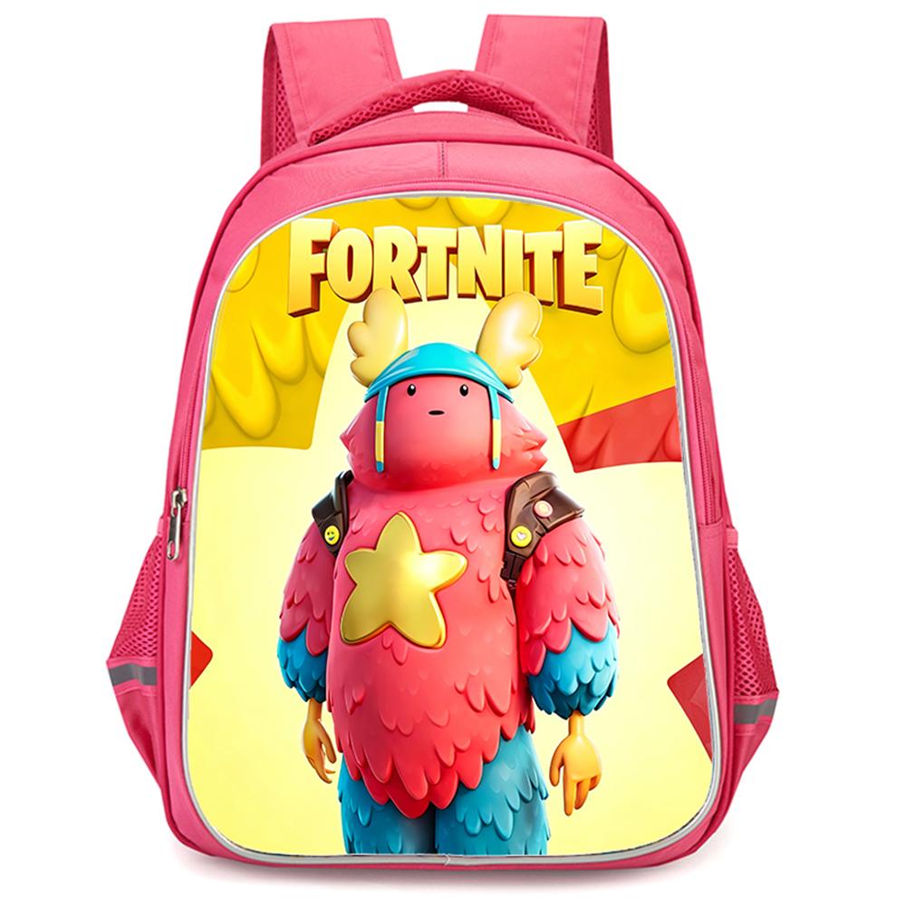 FORTNITE Cartoon Student Mochila Backpack, Dual Zipper Pockets, Lightweight Durable 16 Inch Kids Bag, for Boys & Girls Ages 6-12