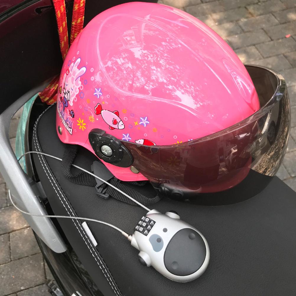 Universal Motorcycle Helmet  Lock Telescopic Wire Rope Steel Cable Password Lock