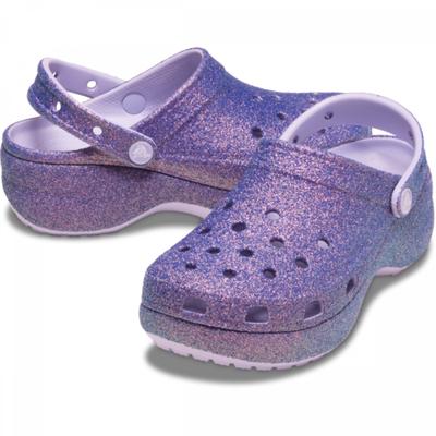 Platform Irid Glitter Clog Purple Moon
