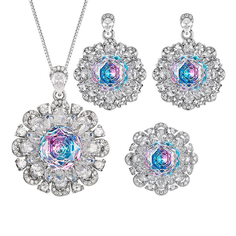 Schmuck Kupferboden Vergoldet Simulation Millennium Farbverlauf Blume Set Hauptstein 12-10Mm