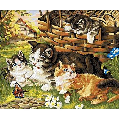 Diamant-Malerei, volle Runde Katzen Kreuzstich Mosaik Stickerei Diamant Home Decor