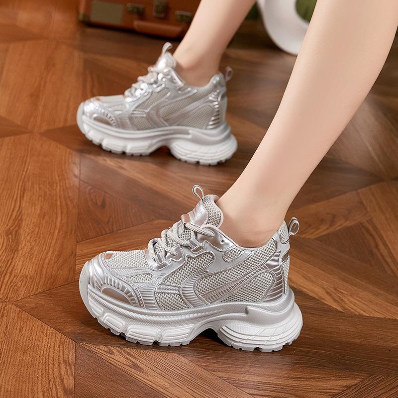 Daddy Shoes Women's 2025 Autumn Korean Version Versatile New Casual Sneakers Lightweight Thick-soled Inner Heightening Shoes Women's Shoes