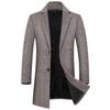 Herbst- und Winter-Plaid-Wollmantel Herrenwollmantel Mittel und Lang Wollmantel für Herren