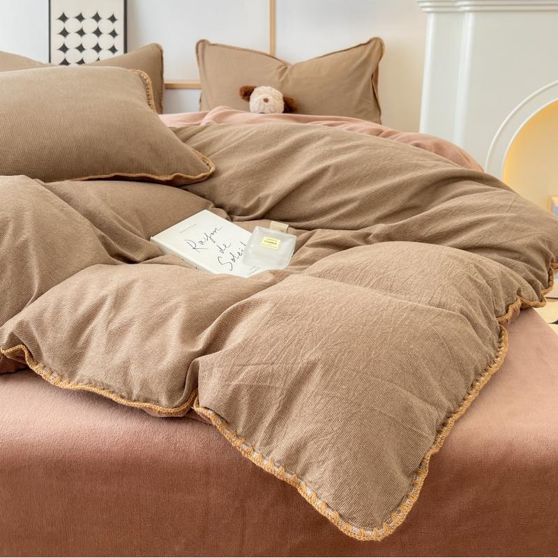 Winter Bedding Set Duvet Cover Set Ins Style A-Class 100% All Cotton Milk Velvet Cotton Velvet for Autumn Winter Soft and Warm